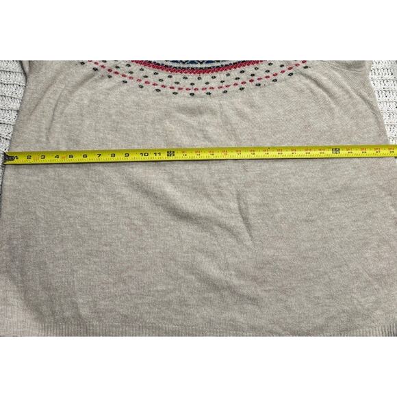 CJ Banks Sweater Fair Isle Knit Crew Neck Pullover Womens Plus Size 3X Oatmeal - Picture 4 of 8